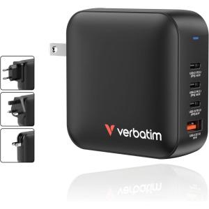 imageVerbatim Mini GaN Wall Charger 100W 3 Port 2X USBC Ports PD 30 PPS up to 100W 1x USBA Port QC 30 up to 30W165W