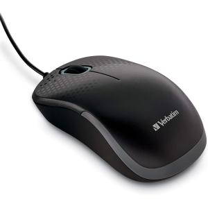 imageVerbatim USB Silent Corded Optical Mouse  Computer Wired Noiseless and Silent Click Mouse for Mac and PC  BlackBlack