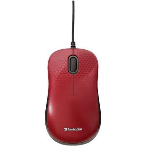 imageVerbatim USB Silent Corded Optical Mouse  Computer Wired Noiseless and Silent Click Mouse for Mac and PC  BlackRed