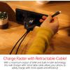 imageVerbatim GaN Wall Charger 65W Retractable Cable 1x USBC Ports PD 30 PPS up to 65W 1x USBA Port QC 30 up to 60W