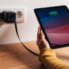 imageVerbatim GaN Wall Charger 65W Retractable Cable 1x USBC Ports PD 30 PPS up to 65W 1x USBA Port QC 30 up to 60W