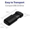 image:imageVerbatim 8GB Pinstripe USB 20 Flash Drive Retractable Thumb Drive  Black32 GB
