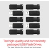 image:imageVerbatim 8GB Pinstripe USB 20 Flash Drive Retractable Thumb Drive  Black32GB  10 PACK