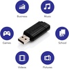 image:imageVerbatim 8GB Pinstripe USB 20 Flash Drive Retractable Thumb Drive  Black8GB