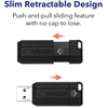 image:imageVerbatim 8GB Pinstripe USB 20 Flash Drive Retractable Thumb Drive  Black8GB