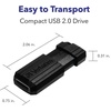 image:imageVerbatim 8GB Pinstripe USB 20 Flash Drive Retractable Thumb Drive  Black8GB