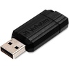 image:imageVerbatim 8GB Pinstripe USB 20 Flash Drive Retractable Thumb Drive  Black16 GB