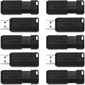 image:imageVerbatim 8GB Pinstripe USB 20 Flash Drive Retractable Thumb Drive  Black64GB  10 PACK